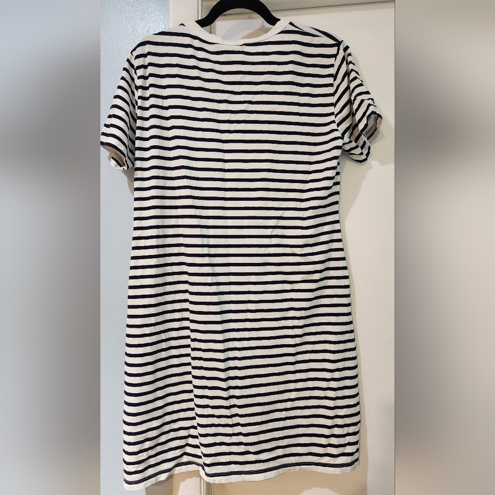 Women's Tommy Bahama White With Navy Stripes Casual Shirt Dress, Size XL - Picture 3 of 5